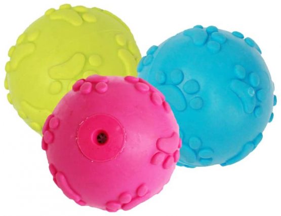 Balacoo Puppy Dog Chew Ball Toys Durable Rubber Teeth Cleaning Squeaky Balls Toy Set for Small Medium Dogs 6Pcs Random Color - Image 3