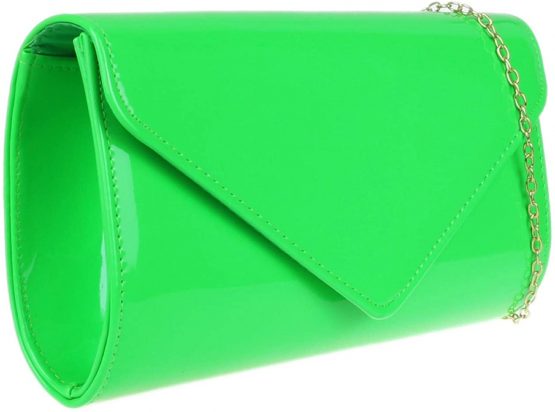 Girly HandBags Womens Plain Glossy Clutch Bag - Image 2