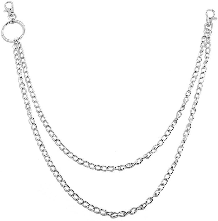 Jeans Chain, KANOSON Silver Pants Chain Biker Wallet Trousers Chains with Key Ring