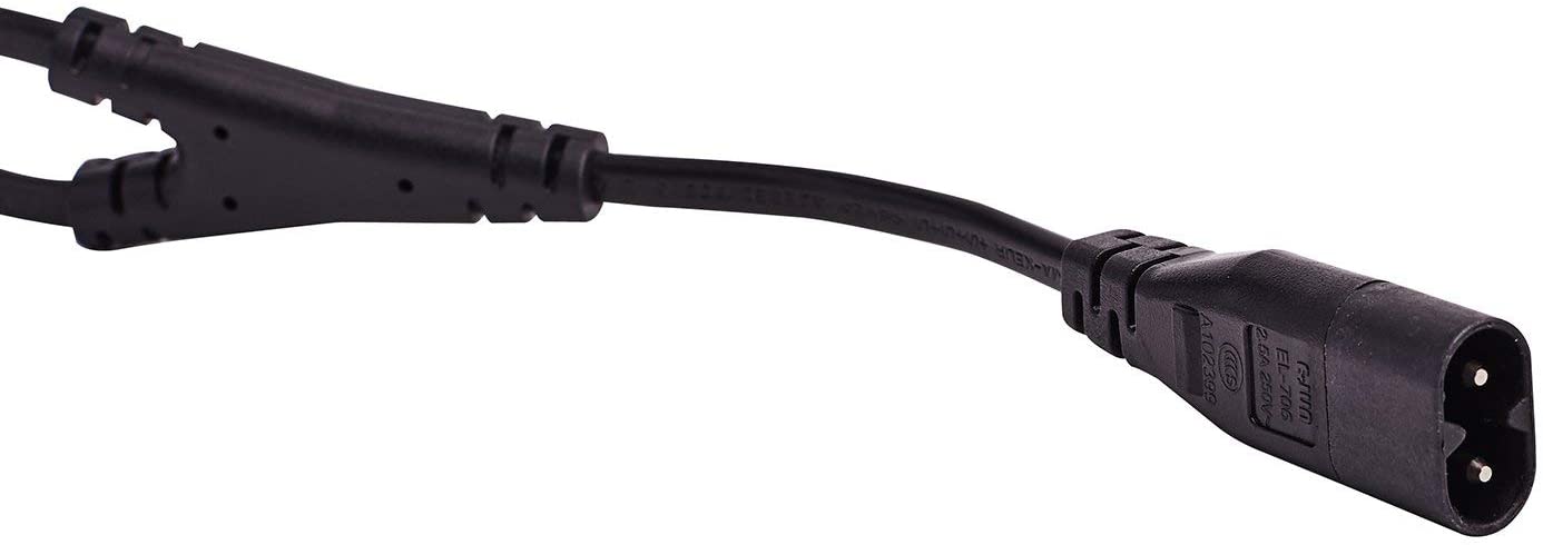 IEC320 C8 to 2X C7 Y Splitter AC Power Cord, IEC Figure 8 Male to 2 Female 1 in 2 Out AC Power Cable 30CM - Image 3