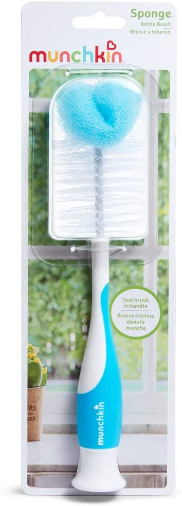 Munchkin 2-In-1 Sponge & Baby Bottle Brushes for Cleaning, Blue - Image 4
