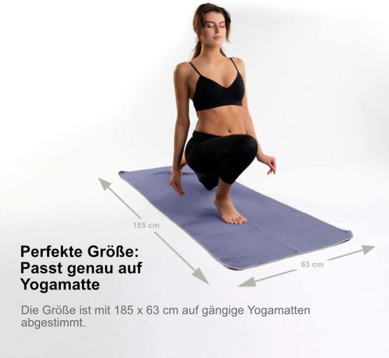 NirvanaShape® Non-slip yoga towel | Hot yoga towel with non-slip beads | Hygienic yoga towel overlay for yoga mat [ 73" 25" | 185x63 cm ] - Image 3