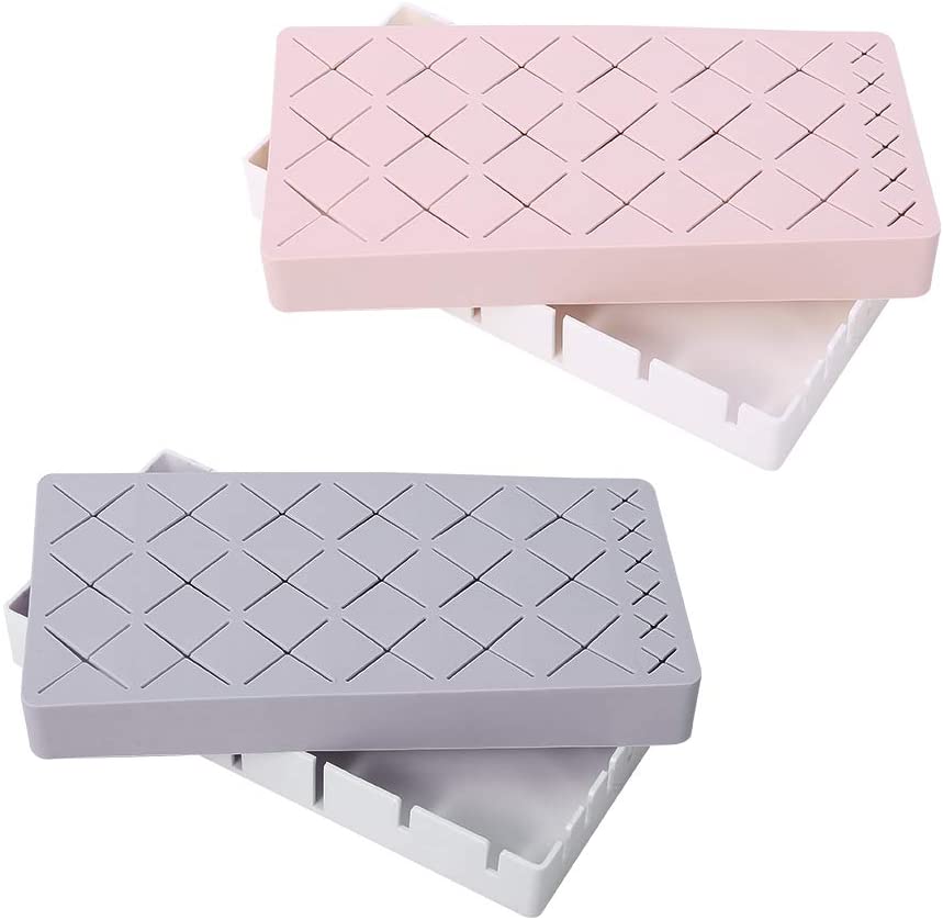 Mialang 2 Pack Lipstick Holder Organizer Silicone Lip Gloss Holder Organizer Case Display Rack 24 Slots Cosmetic Makeup Organizer Case - Image 3