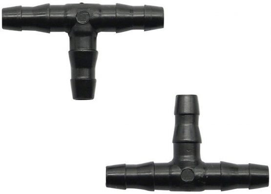 Kalolary 100pcs Barbed Connectors Drip Irrigation, 1/4" Universal Barbed Tee Pipe Joint, Fits 1/4" Drip Tubing Hose Watering Garden System - Image 3