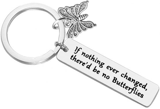 Butterfly Keyring Keychain If Nothing Ever Changed There'd Be No Butterflies Inspirational Butterfly Quote Keychain Graduation Gift Best Friend Encouragement Gifts Inspirational Gifts Christmas Gift