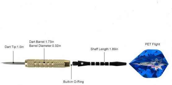 moonlux 15 Packs Steel Darts, Steel Tip Darts Set with Extra 18 Diffferent Style Flights, Aluminum Shafts, Brass Barrel, Dart Sharpener and Storage Box - Image 4