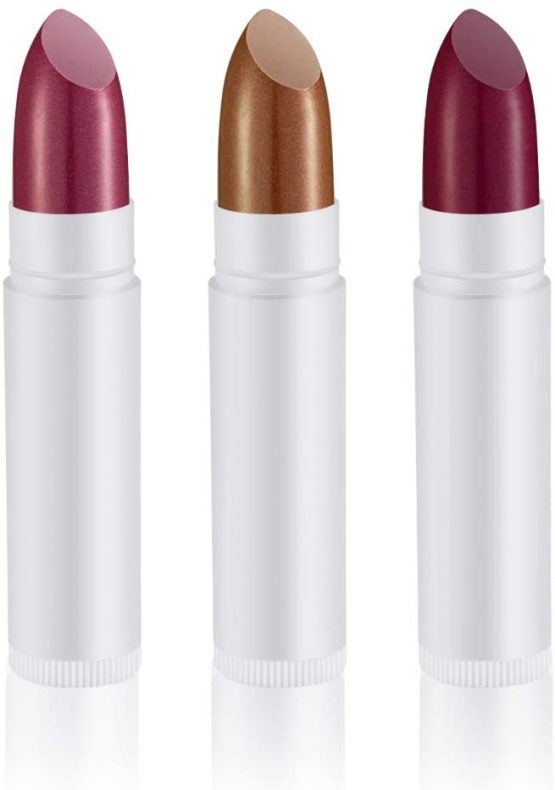 Dadabig 50 PCS Empty Lipstick Container, Lip Gloss Tubes Refillable DIY Lip Gloss Container Empty Plastic Balm Tubes Round Bottle Lipstick Container with Cap for DIY Homemade Lip Balm, White - Image 2