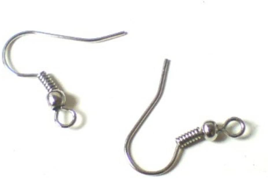 k2-accessories ® 100 Plated Metal Silver Earwires Earring Hooks Wires