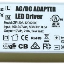 ADOGO® LED Transformer LED Power Supply- 24W, 12V DC, 2A - Constant Voltage for LED Strip Lights and G4, MR11, MR16 LED Light Bulbs