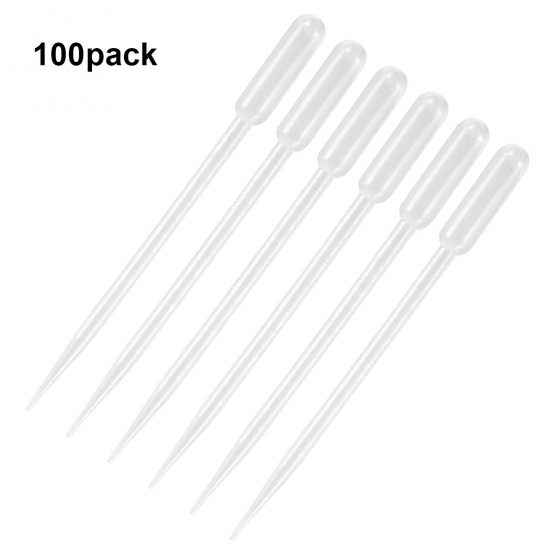 Dokpav 100PCS 5ML Plastic Transfer Pipette, Graduated Pipettes Dropper, Disposable Plastic Dropper, Essential Oils Pipettes, Liquid Droppers, Washable Pipettor Measuring for Mixing Acrylic Paints Lab