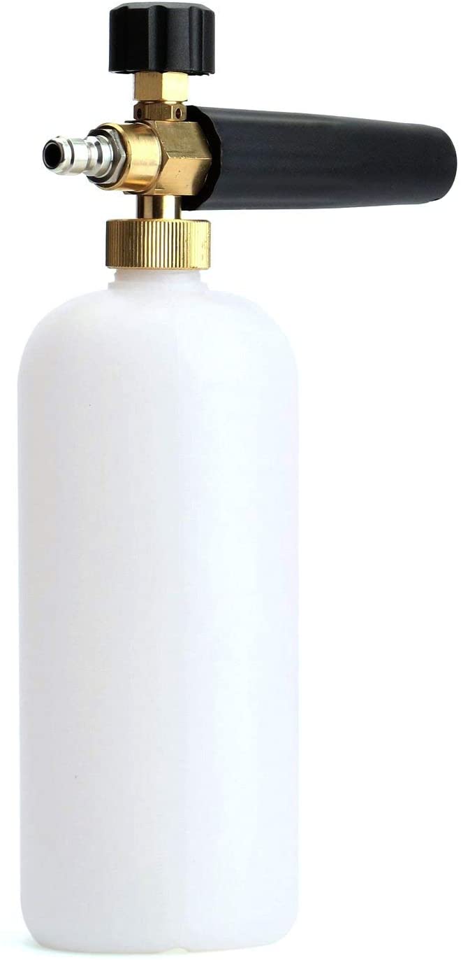 Fasmov 1/4" Adjustable Foam Lance 1L Bottle Snow Foam Nozzle Injector Soap Foamer for Pressure Car Washer