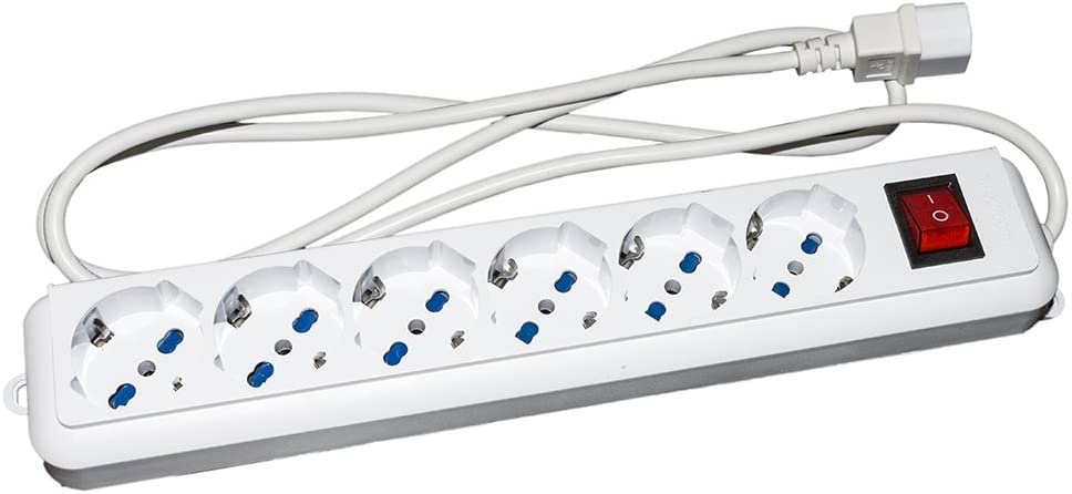 LINK lkmp06 C MULTIPRESA for Groups of Continuity with 6 tripolari 10/16 A Sockets to IEC C13 Plug, White
