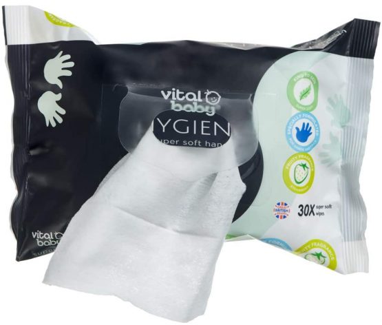 vital baby HYGIENE Super Soft Hand and Face Wipes, Gentle Cleansing Wipes, Fresh Fruity Fragrance, Hypoallergenic, Alcohol Free, (Pack of 30) - Image 3