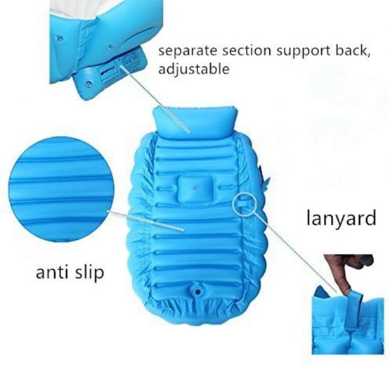 Locisne Baby Soft Bathtub Children Inflatable Anti-Slippery Swimming Pool Foldable Travel Air Shower Basin Seat Baths Big Size(for 0-3 Years) + air Pump - Image 3