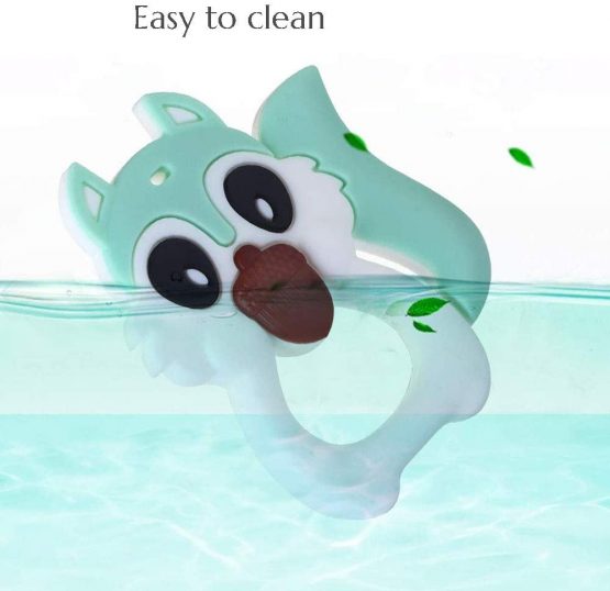 PREMYO Teething Toy for Baby Teether Silicone - Soothes Sore Gum Pain - Easy to Grab BPA Free Squirrel - Image 4