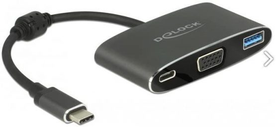 KAB USB C > Multi Adapter (VGA Buchse + USB Typ-A + USB Type-C™ PD) Delock
