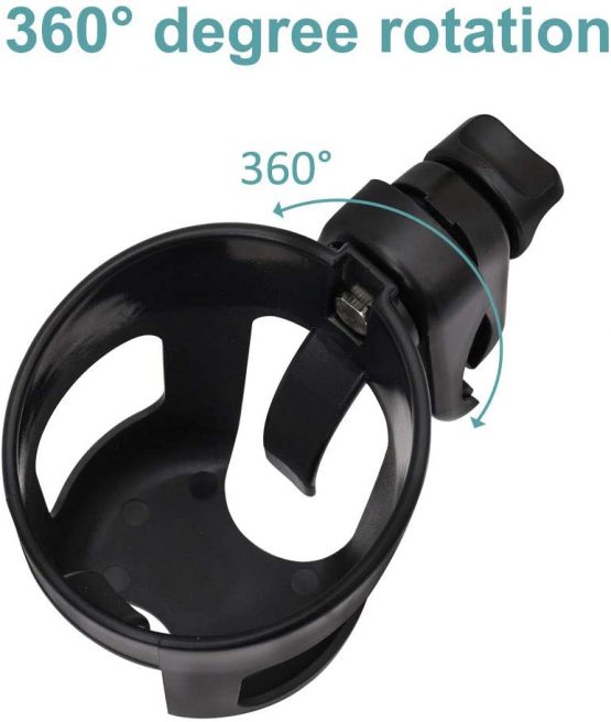 Stroller Cup Holder,Adjustable Universal Pushchair Cup Holder,360 Degrees Rotation,Bottle Holder for Stroller, Drink and Coffee,Suitable for Strollers and Bicycles - Image 3
