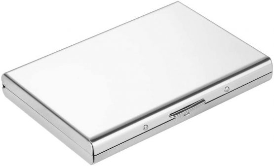Vicloon Metal Card Holder Wallet,Ultra Thin Stainless Steel Metal Wallets RFID Blocking Credit Card Wallet Holder for Men & Women,Best Card Protector with 6 PVC Slots and Stainless Steel Latch