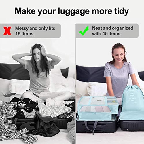 Packing Cubes for Suitcase,Geediar 9 PCS Travel Luggage Packing Organizers Waterproof Travel Essentials Clothes Shoes Cosmetics Toiletries Storage Bags(b-Blue)… - Image 4