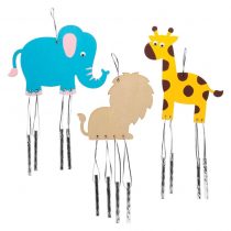 Jungle Animal Wooden Wind Chimes (Pack of 4)