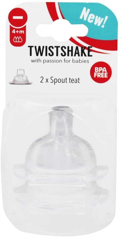 Twistshake 2X Spout Baby Infant Teat, 4+ Months, Transparent, Beak Teat (Medium 2m+), 2 pack - Image 2