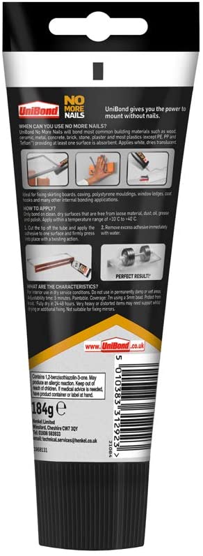 UniBond No More Nails Invisible, Heavy-Duty Clear Glue, Strong Glue for Wood Ceramic, Metal & More - Image 3