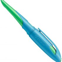 Ergonomic School Fountain Pen - STABILO EASYbirdy A Nib Left Handed Sky Blue/Grass Green