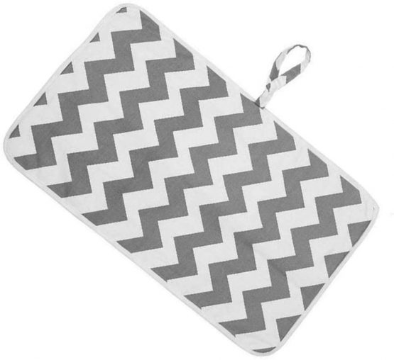 Leful Nappy Changing Mat, Foldable Diaper Pad Waterproof Travel Changing Mat with Gray Waves for Home Travel Outside - Image 2