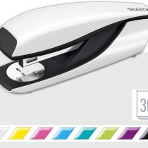 Leitz Stapler, 30 Sheet Capacity, Ergonomic Metal Body, Includes Staples, WOW Range, 55021001 - Pearl White