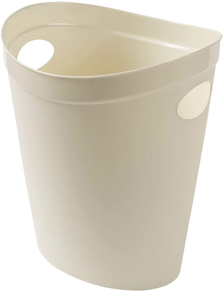 Addis 518078 Plastic Waste Paper Bathroom Bedroom Office Trash Bin, Linen Cream, 12 ltr