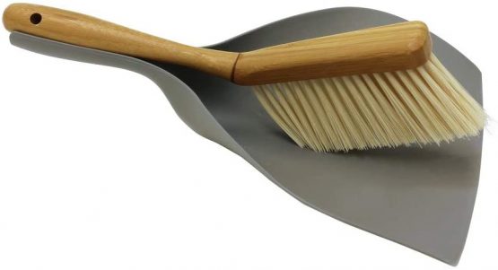 JVL 20-305 Bamboo Dustpan and Bristle Brush Set, Natural - Image 4