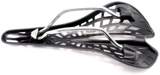 Saddle sports, road bike MTB trekking saddle 180 g, black and white - Image 2