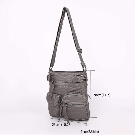 Fashion Leather Lady Shoulder Bags Crossbody Purse Multiple Pockets Women Messenger Bags - Image 2