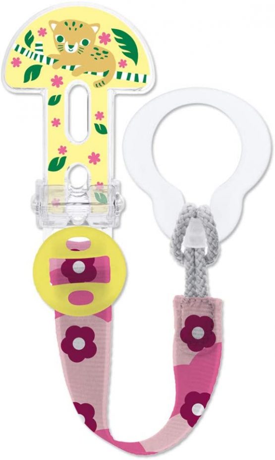 MAM Clip It, Baby Soother Chain Fits All MAM Soothers, Newborn Essentials, Pink (Soothers Not Included)