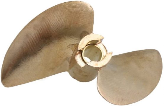 Mxfans Dia 4mm Shaft Center Hole RC Boat 2 Leaves Brass Propeller Dia 37mm P1.4 - Image 3