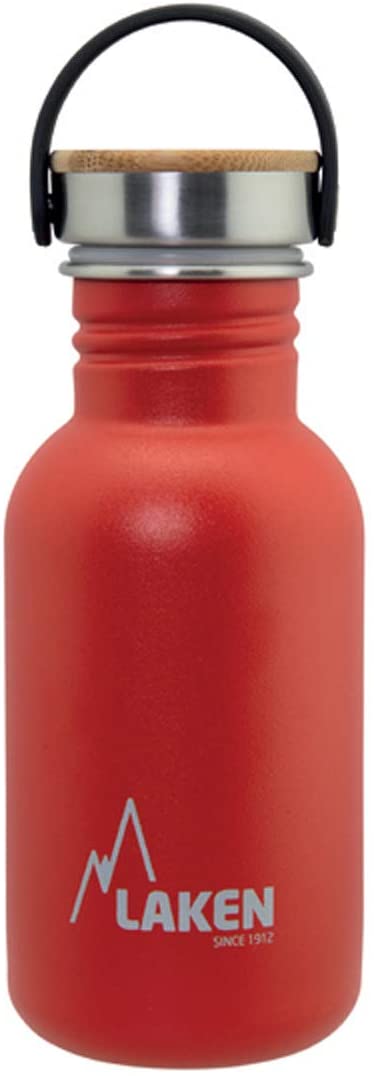 Laken Basic Stainless Steel Bottle, Water Bottle, Wide Opening with Stainless Steel Screw Cap with Bambo, BPA-Free, 0.50 L, Red - Image 2