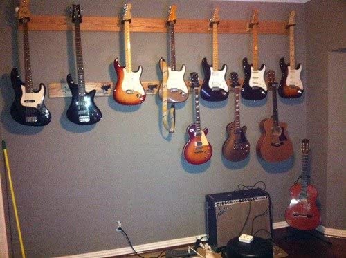 Hercules GSP38WB Wall Mountable Guitar Hanger - Wood Base, Black / Yellow - Image 3