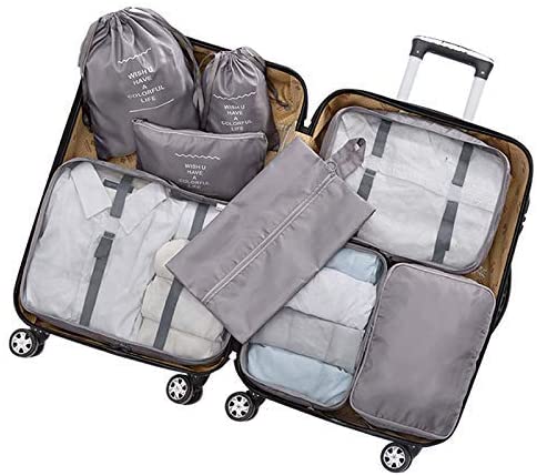 Meowoo Packing Cubes for Suitcases 8Pcs Set, Waterproof Travel Luggage Organizer with Shoes & Toiletries Bags - Image 4