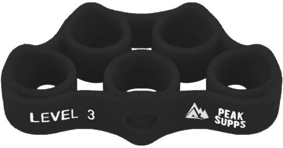 Peak Supps Forearm Trainer & Finger Strengthener Bands - Advanced Level 3 (Black)