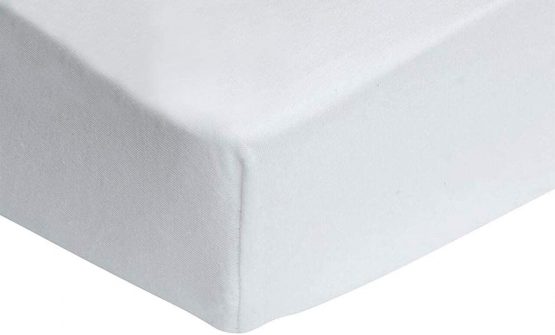 Bloomsbury Mill - 2 Pack - 100% Organic Cotton Fitted Sheets - Soft and Breathable Jersey Cotton Sheets - Cot Baby Sheets - Plain White - 60 cm x 120 cm