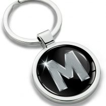 Biomar Labs® 3D Metal Alphabet A-Z Personalised Initials Keyring Keychain Silver Men Women Gift Letter M, KK 13