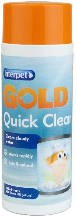 Interpet Gold Quick Clear for Goldfish Bowls Fish Tanks, Aquariums, clears cloudy water, 125ml, 125 ml (Pack of 1)