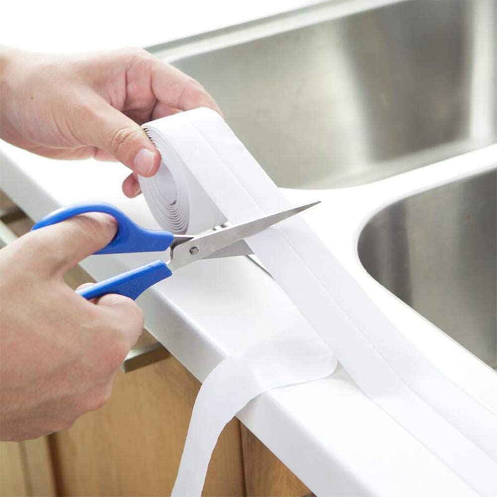 SnailGarden 2 Roll White Bathtub Sealing Strip & 2 Pcs Caulking Tool,Self Adhesive Caulk Strip,Waterproof Bathtub Seal Strip for Bathroom,Kitchen,Toilet,Wall Corner - Image 4