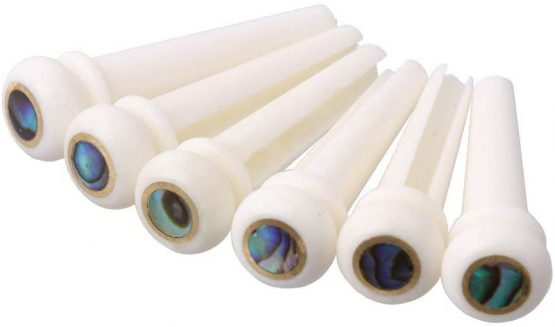 Acoustic Guitar String End Bone Nut Bridge Saddle Abalone Pins Replacements Set (Only 6pcs Pins)