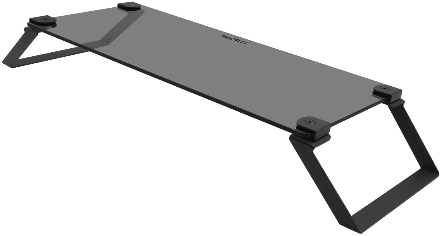 Macally SPACESTAND Tempered Glass Monitor Stand With Open Storage Space - Image 4