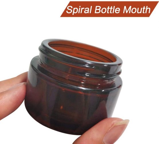 INHEMI 30ml Cosmetic Glass Jars with Gold Lids,Empty Amber Glass Jars for Face Cream/Lotion/Essential Oil/Aromatherapy,6 Pack - Image 4