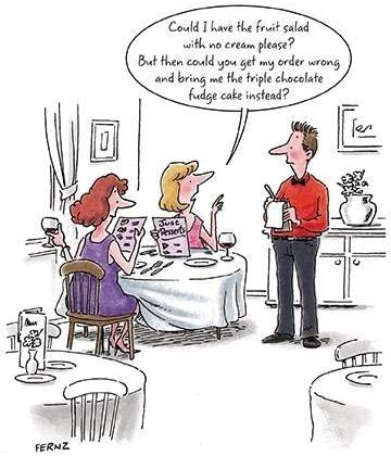 Greeting Card (PH7601) Humour Birthday - Get My Order Wrong - Women In A Restaurant, Brown/Chocolate, 175 x 125mm