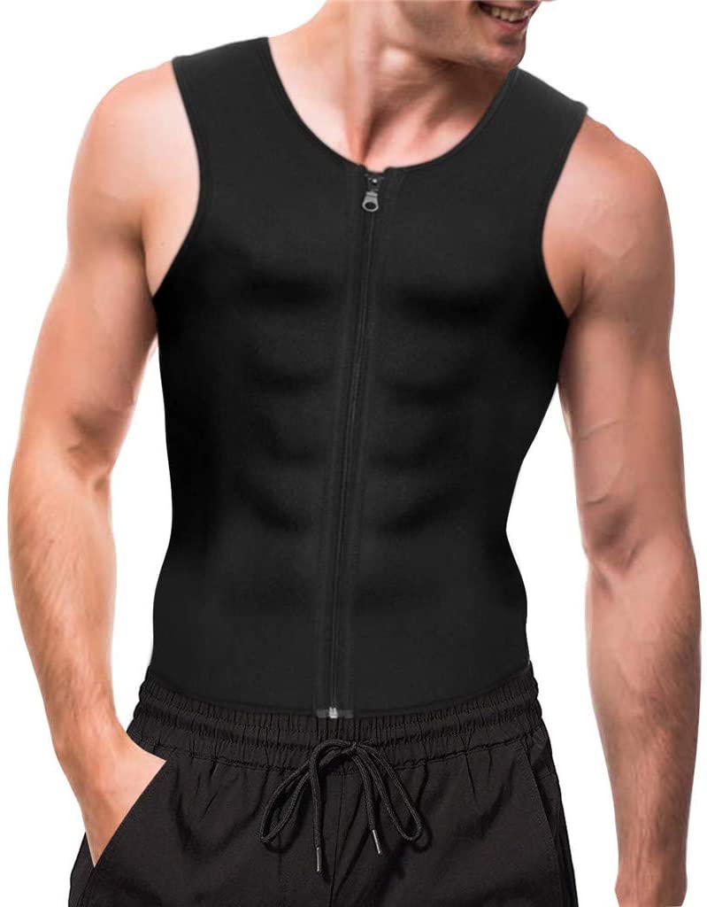 NOVECASA Sweat Vest Men with Zipper Neoprene Sweat Vest for Weightloss ...