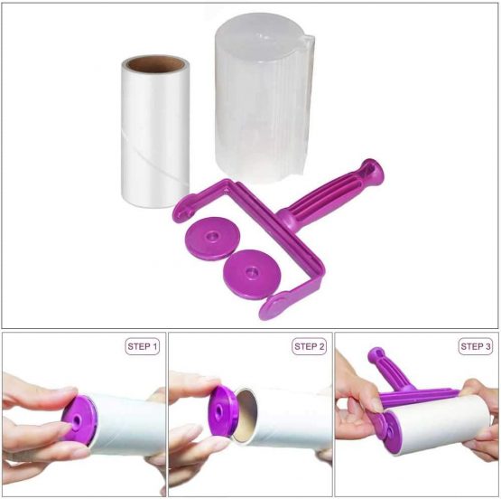 Mr Hsiung & Mrs Yin Lint Rollers for Pet Hair, Clothes Roller, Lint Roller for Clothes, Extra Sticky Lint Remover Brush, Pet Hair Remover, 1 Roller + 5 Refills, 300 Sheets Total - Image 4