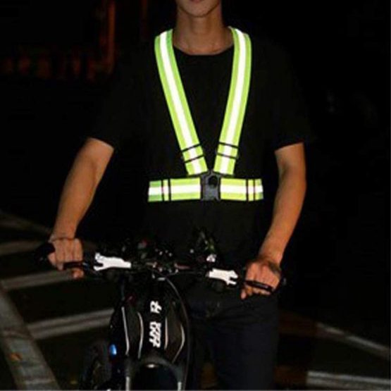 Reflective Vest Adjustable Reflective Running Gear Safety Vest for Outdoor Jogging, Cycling, Walking, Motorcycle Riding and Running, Green - Image 4